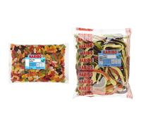 HARIBO Mini Jelly Babies Bulk Bag 3 kg (Pack of 1) 11150 & Yellow Belly Giant Snakes, Yellow Bellies Bulk Sweets, 3kg