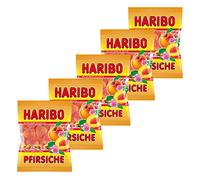 Haribo Peaches, 5 Piece Package, Gummy Bears, Wine Gums, Sweets, In Bag, Pouch