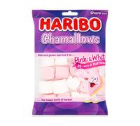 Haribo Pink and White Marshmallows 1.7kg Chamallows Bulk Sweets, 140g pack of 12