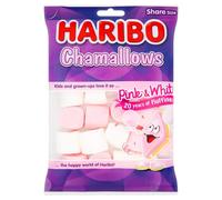 Haribo Pink and White Marshmallows 1.7kg Chamallows Bulk Sweets, 140g pack of 12