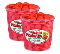 Haribo Primavera Little Strawberries, 2 Piece Package, Fruity Marshmallows, Candy