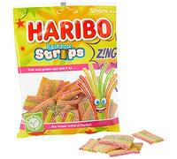 Haribo Rainbow Strips Sour Sweets bags, pack of 12