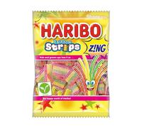 HARIBO Rainbow Strips Zing with Sweet & Sour Fruit Flavours, Loved by All Ages, Vegan-Friendly, 130g