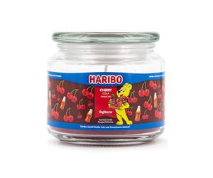 HARIBO Scented Candle in Glass with Lid Cherry Cola (300 g) Scented Candle Fruity Candle Long Burning Time up to 60 Hours Candles Red Gift Idea for Women, Birthday