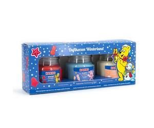 Haribo Scented Candles Gift Set | Winterland | 3 x Scented Candles Winter | Gifts for Women | Candle Set for Home | 3 x 85 g Scented Candles in Glass