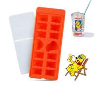 HARIBO Silicone Ice Cube Tray with Lid, Easy-Release & Flexible - DIY with HARIBO Goldbears as Ices, Cookies, and Chocolates, Funny Shape Ice Tray for Freezer, BPA Free, Dishwasher Safe (Orange)