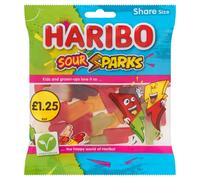 HARIBO Sour Sparks Fruit & Cola Gums Sweets Sharing Bag 140g(Packof12)