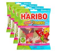 HARIBO Sour Sparks Sweets Sharing Bag 160g (Pack of 4)