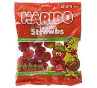 HARIBO Squidgy Strawbs, bulk sweets, 140g, pack of 12