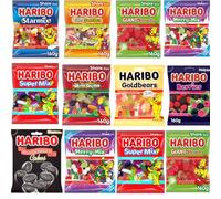 Haribo Starmix,Giant Strawbs,Gold bears,Merry Mix,Jelly Babies,Pontefract,Super Mix Sweets Bags 160g - Sharable Party Bags - Pick Your Favourite Flavour & Number of Bags