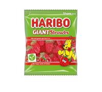 HARIBO Strawberry Flavoured Giant Strawbs - Giant in Size and Flavour, Suitable For Vegetarians, 140g