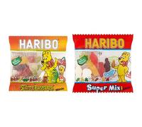 Haribo Tangfastics Sour Sweets Mini Bags, 16g x 100 packs & Supermix Sweets Mini Bags, 16g x 100 Packs (1.6kg)