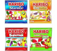 Haribo Tangfastics Supermix Starmix Giant Strawbs16g 32 Assorted Party Packs
