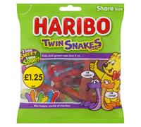 HARIBO Twin Snakes Fruit FlavourGumJellySweetsSharingBag140g(Packof12)