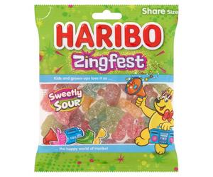 HARIBO Zingfest Sharebag Fizzy Fruit and Cola Flavour Gums 150g