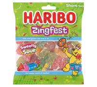 HARIBO Zingfest Sour Fizzy Jelly Sweets Sharing Bag 150g