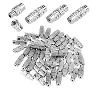 Hariendny 50 Pcs Barrel Screw Clasps for Jewelry Making, Silver Brass Screw Clasps, Barrel Clasps Cord End Caps, Fastener Jewelry End Tip Sets for Necklace, Barrel Clasps for DIY Bracelet, Waist Beads