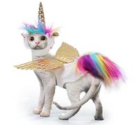 Harikaji Cat Rainbow Horse Costume, Cat Angel Cosplay Suit Pet Halloween Costume for Cats Small Dogs