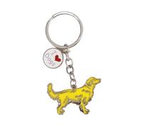 Harikaji Dog Keychain, Vivid Cute Pet Keyring Bag Charm Metal Key Ring Keyfob, Golden Retriever a, 1