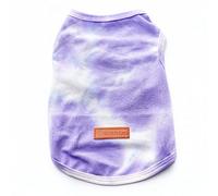 Harikaji Dog T-Shirt,Tie-Dyed Print Dog Clothes Vest,Cute Casual Pet T-Shirt for Pomeranian,Teddy,Chihuahua (Purple,M)