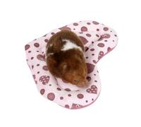 Harikaji Pet Bed Mats, Cute Pet Hamster Guinea Pig Warm Mat Pad Scratch Resistance Heart Shaped Bed Sleep for Small Pets (Pink)