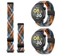 Harikiri 2 Pack 22mm Braided Stretchy Nylon Magnetic Clasp Straps Compatible with COROS Pace 4/3/Pace Pro Quick-Release Ankle & Arm Strap, For COROS Apex 2 Pro/Pro/4 42mm/46mm for Men Women