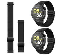Harikiri 2 Pack 22mm Braided Stretchy Nylon Magnetic Clasp Straps Compatible with COROS Pace 4/3/Pace Pro Quick-Release Ankle & Arm Strap, For COROS Apex 2 Pro/Pro/4 42mm/46mm for Men Women