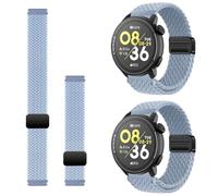 Harikiri 2 Pack 22mm Braided Stretchy Nylon Magnetic Clasp Straps Compatible with COROS Pace 4/3/Pace Pro Quick-Release Ankle & Arm Strap, For COROS Apex 2 Pro/Pro/4 42mm/46mm for Men Women