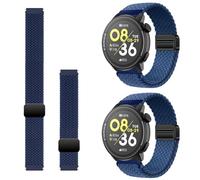 Harikiri 2 Pack 22mm Braided Stretchy Nylon Magnetic Clasp Straps Compatible with COROS Pace 4/3/Pace Pro Quick-Release Ankle & Arm Strap, For COROS Apex 2 Pro/Pro/4 42mm/46mm for Men Women