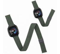 Harikiri 2 Pack Compatible with Fitbit Versa 4/3 Sense 2 Stretchy Ankle/Arm Straps,Quick Release Elastic Nylon Bicep Strap Replacement Soft breathable and highly elastic for Women Men