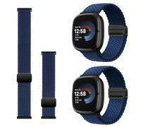 Harikiri 2 Pack Compatible with Fitbit Versa 4/3 Sense 2 Stretchy Ankle/Arm Straps,Quick Release Elastic Nylon Bicep Strap Replacement Soft breathable and highly elastic for Women Men