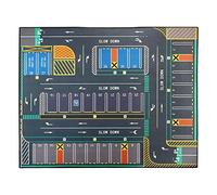Harilla 1/32 Scale Parking Mat City Road Traffic Street Play Mat Diecast Car Garage Non Slip Traffic Play Mat for Vehicle Scene Toy, C