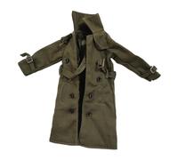 Harilla 1/ Figure Trench Coat Fashion Windbreaker Jacket Dressing up Double Breasted Miniature Costume Accessories Overcoat, Green