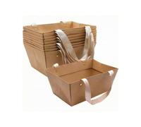 Harilla 10 Pieces Paper Packaging Bags Gift Bag Grocery Bag Shopping Bag Paper With Foldable Structure And Easy Carry Handles Suitable for Store Packaging Wedding Favors Showers Community Fairs
