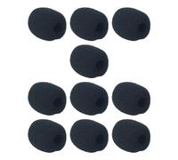 Harilla 10Pcs Headset Windscreen Foam Windshield Good Elastic Universal Black Portable Mic Cover Sponge Cover