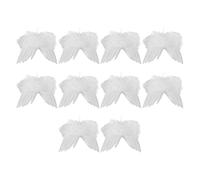 Harilla 10x Angel Fittings Decoration Hanging Pendant White Feather Fantasy DIY Craft for Home Wedding Christmas Tree Party, 12cmx11cm