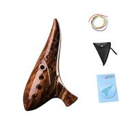 Harilla 12 Hole Alto C Ocarina Storage Bag Stylish Utility Resin Handheld Piccolo with Song Book for Adults Performance Childrens, dark brown