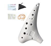 Harilla 12 Hole Ocarina Alto C Tuning Ocarina Handheld Portable Utility Musical Instrument Flute for Music Lovers Children Gifts, White