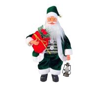 Harilla 13" Santa Claus Tabletop Xmas Decor Collectible Ornaments Table Decor Santa Doll Standing Figurine for Party Holiday Home, Green