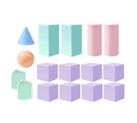 Harilla 16x 3D Shapes Geometric Solids Educational Kids Classroom Accessories Geometric Shapes Early Math Manipulative and Geometry