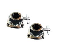 Harilla 2Pcs Drum Holder Base Plate Tom Cymbal Holder Clamp Metal Instrument Parts Single Hole Drum Mount Bracket Base for Tom Drum