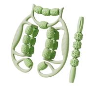 Harilla 2x Fascia Relax Roller Massagers Circular Leg Clamps Foam Handheld Muscle Relaxer Massage for Legs Neck Indoor, Green