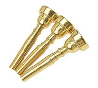 Harilla 3 Pieces Trumpet Mouthpieces Replacement for Professional, Beginner 7C 5C 3C Trumpet Mouthpiece Set for Music Lovers, Gold