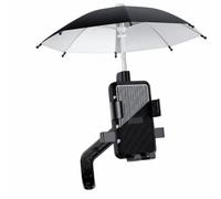Harilla 360° Rotating Phone Holder with Umbrella Rigid Metal Mounting Rod, Anti-jostle, Motorcycle Phone Clamp with Shade, for Electric Bikes, Riders, Commuters, Blk -yz6 Mirror