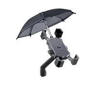 Harilla 360° Rotating Phone Holder with Umbrella Rigid Metal Mounting Rod, Anti-jostle, Motorcycle Phone Clamp with Shade, for Electric Bikes, Riders, Commuters, Mirror