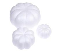 Harilla 3x White Foam Pumpkins Crafts Polystyrene Pumpkins Handcraft Fall Decoration Artificial Pumpkins Kid for Halloween Birthday Science Projects
