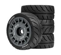 Harilla 4 Pieces RC Wheel and Tire 3 in Diameter Professional Easy Installation Model DIY Spare Parts DIY Sturdy for 1/10 XV02, Gray