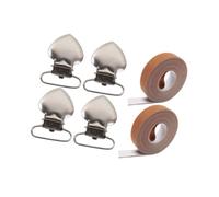 Harilla 4Pcs Scroll Rod Side Tension Clips Sewing Gadgets with 2 Fixed Straps Stable Embroidery Accessories Cross Stitch Cloth Clamps
