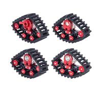Harilla 4x 1/24 RC Crawler Snow Track Wheel Tires,1:24 RC Car Accessories Simulate Wheels Mount Repair Attachment Replaces for SCX24, Red
