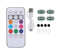 Harilla 4x LED Aircraft Lights Emergency Lights Compact Anti Collision Cordless with Remote Control for Vehicles Car Bike, Clear